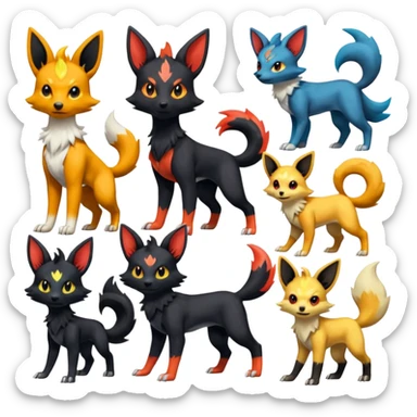 
Houndour-Torracat-Umbreon-
Salandit-Fennekin-Fakémon-Digimon-fusion (full body) sticker