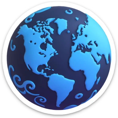 dark navy blue planet with swirls sticker