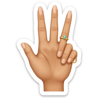 Hand with the middle finger and the ring finger crossing each other and make the pointer finger touch the thumb  sticker