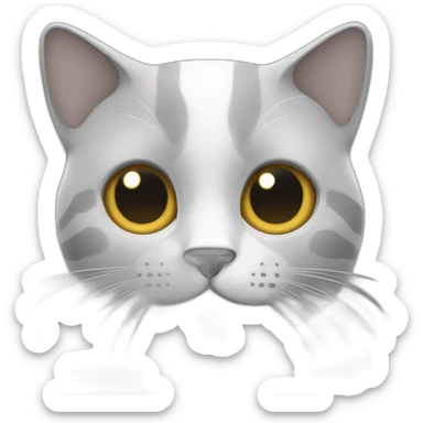 Chat gris et blanc sticker