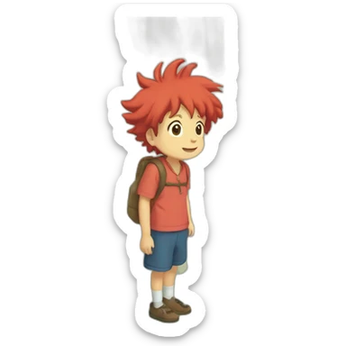 Ponyo on the Cliff by the Sea sticker