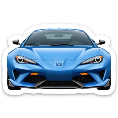 Low view of dark pearl blue 2025 Toyota 86 styled like a Lamborghini Miura  sticker