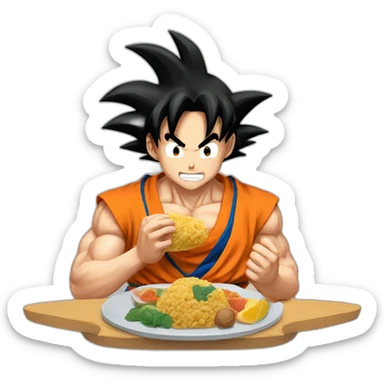 Goku eating food sticker