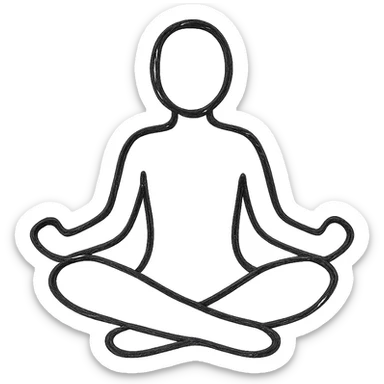 yoga pose black outline icon sticker