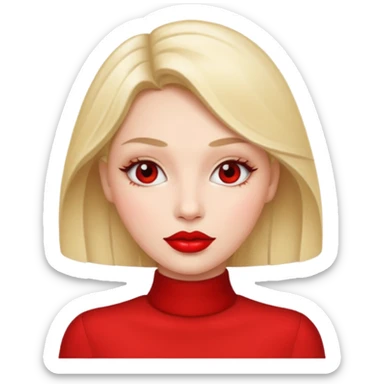 woman red lips sticker