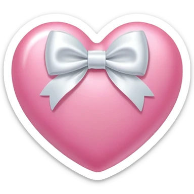 pink heart with white bow  sticker
