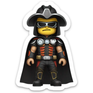 Badass chief engineer dressed as super vilain sticker