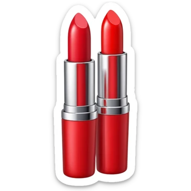 lipstick bullet, polished silver chrome, sexy beauty symbol sticker