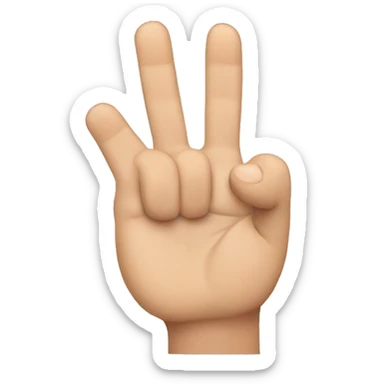Hand with thumb, pointer finger & middle finger extended  sticker