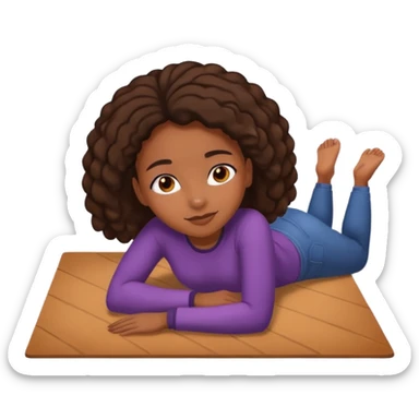 Black girl Laying down on the floor sticker