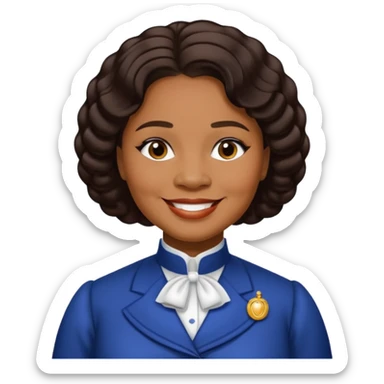Madam C.J. Walker with dark brown hair sticker