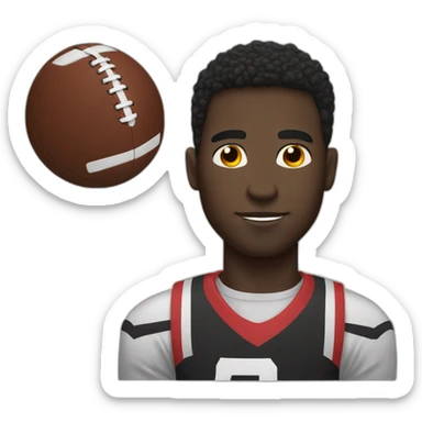 black guy with a football head sticker