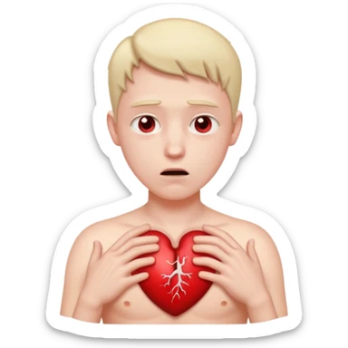 heart thumping out of chest person sticker
