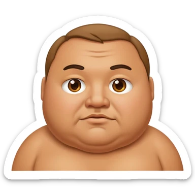 Cute fat man sticker
