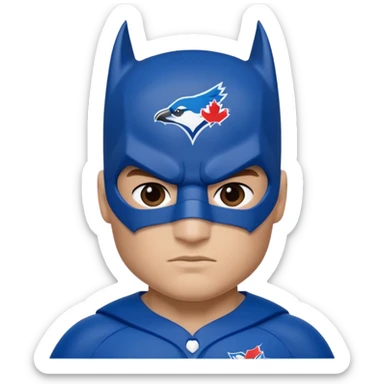 Batman in Toronto Blue Jays uniform sticker