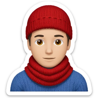 Man with red scarf sticker