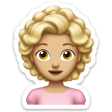 Dirty-blonde pink princess sticker