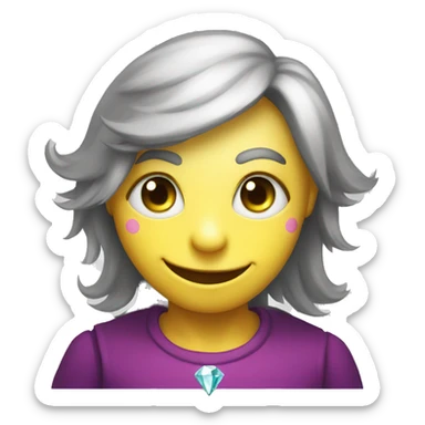 Smiley with diamond (card suit) pupils sticker