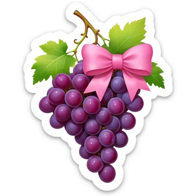 grapes with pink bow sticker