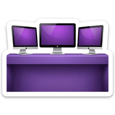 3 dark violet wide screen monitors sticker