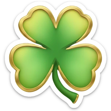 Shamrock outlined in gold sticker