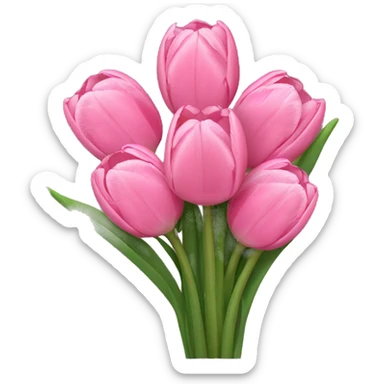 Bouquet of pink tulips sticker