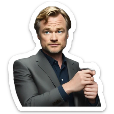 Christopher Nolan holding movie clapper board  sticker