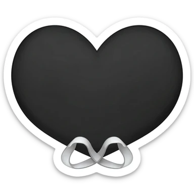 black heart with white ribbon sticker