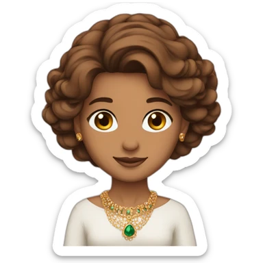 princes arab brown hair jewerlery sticker