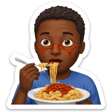 the black man who eats pasta sticker
