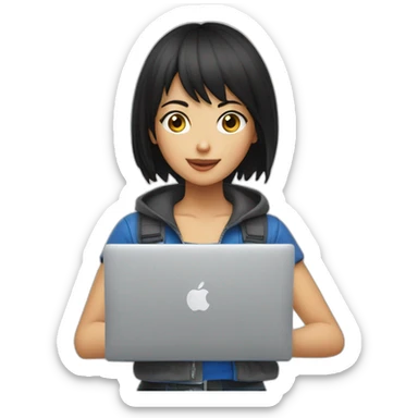 nico-robin-with-a-macbook sticker
