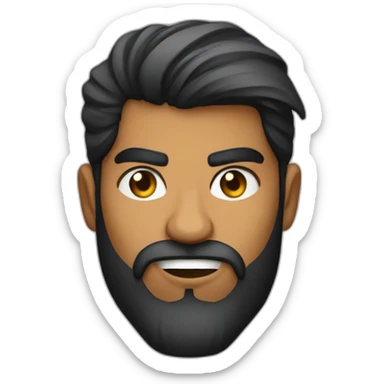 angry stylish sri lankan 25 year old with a beard sticker