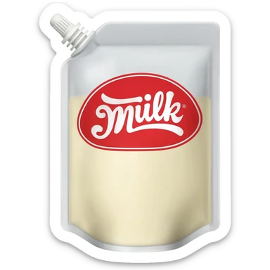 condensed milk in a branded refill bag with red branded label sticker