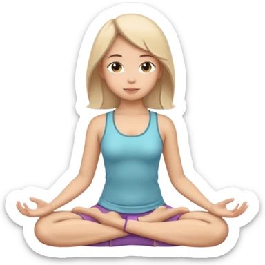 девочка сидит в позе лотоса и дышит sticker