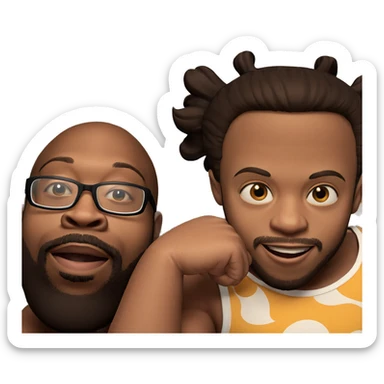 happy boys in tank tops sticker