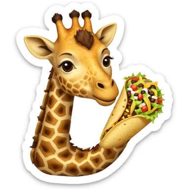 giraffe eating a taco sticker