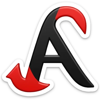 Punto negro adentro un símbolo de encendió en  Blanco y alado una letra N en rojo sticker