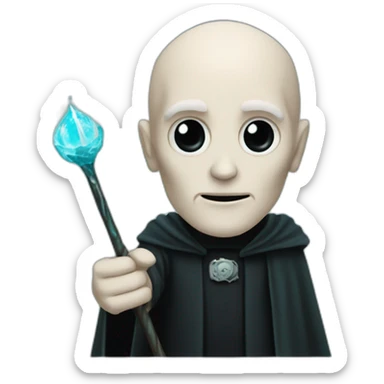 lord voldemort with magic wand in his hand sticker