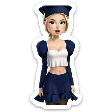 blonde girl in blue outfit sticker