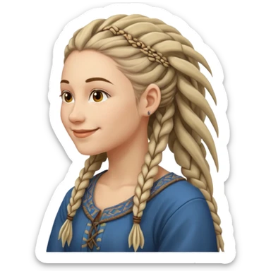 slavic woman with dreadlocks side view sticker