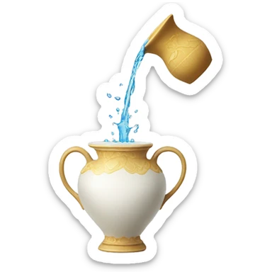 Water pouring out of a beautiful vase sticker