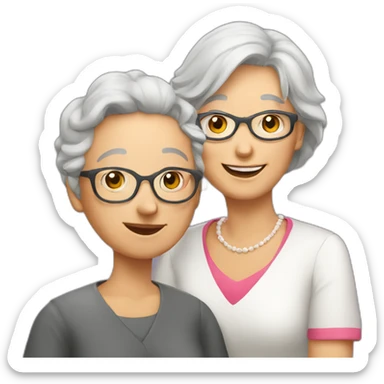 Classmates Reunion with older lady teacher sticker