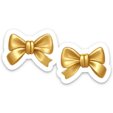 gold bow earrings sticker