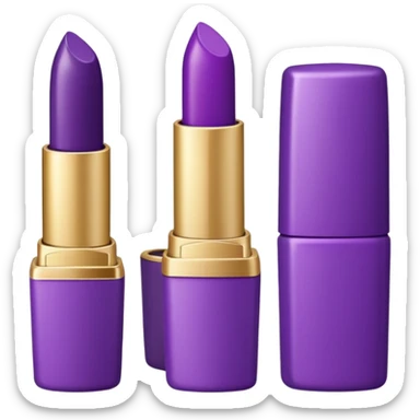purple lipstick and cosmetics emojis sticker