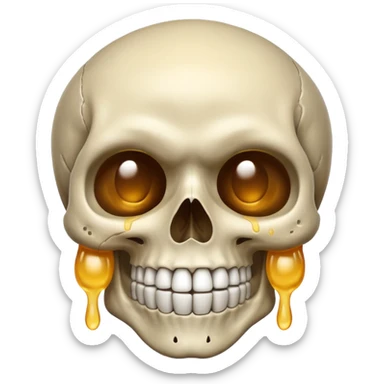 Skull smiling sweating sticker