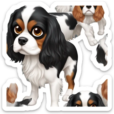 Cavalier King Charles spaniel tricolor sticker