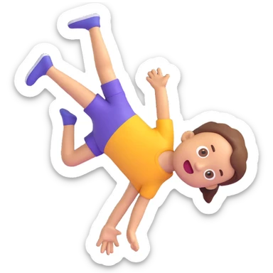 a child doing a backflip, 3D emoji style sticker