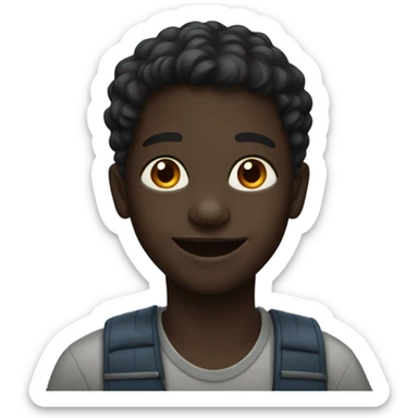 smiling dark-skinned boy portrait sticker