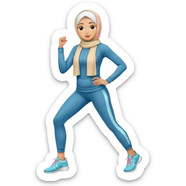 High resolution full body of a girl wearing a hijab and is a fitness trainer sticker