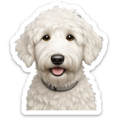 White Golden doodle  sticker